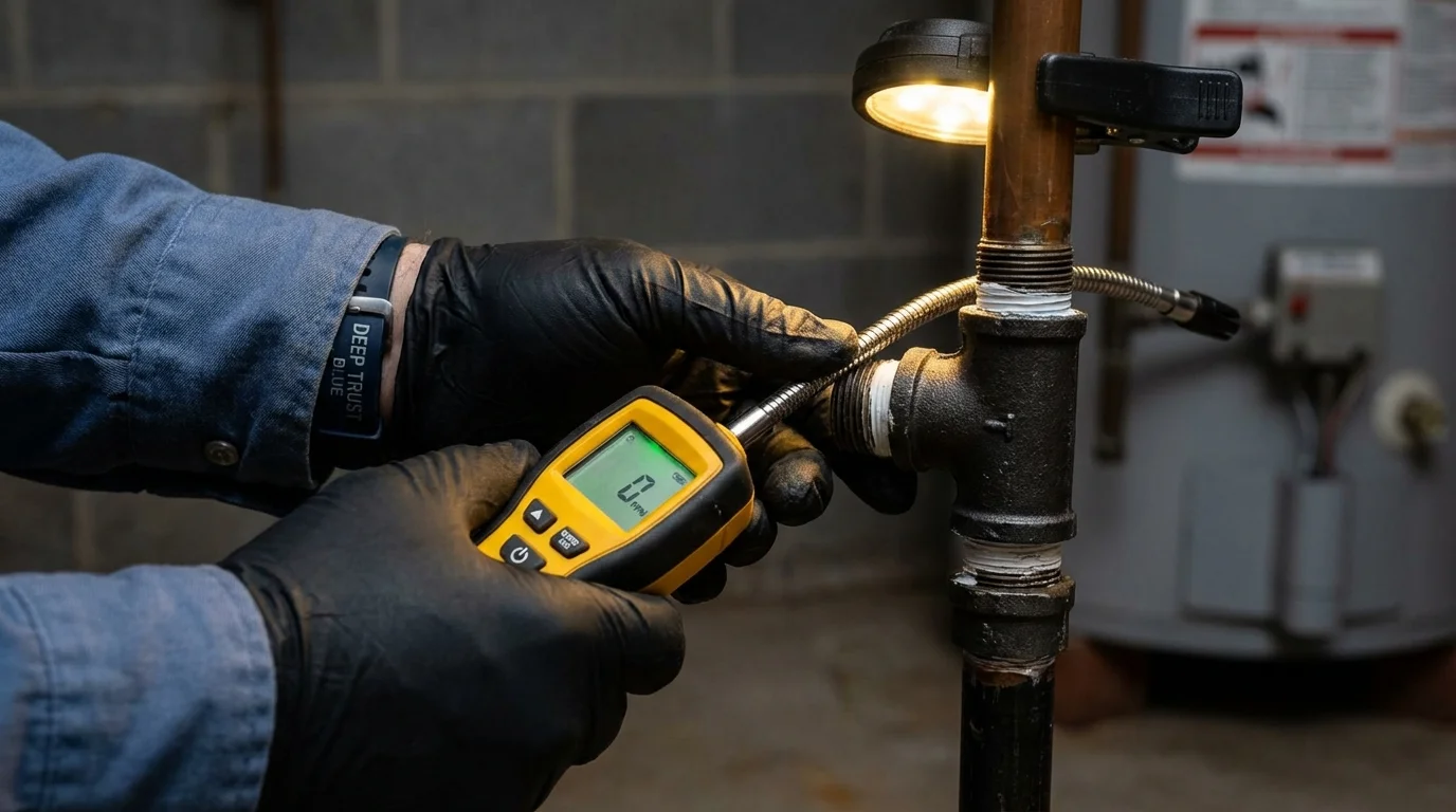 Gas leak detection with electronic sniffer by Johns Plumbing LLC in Newmarket