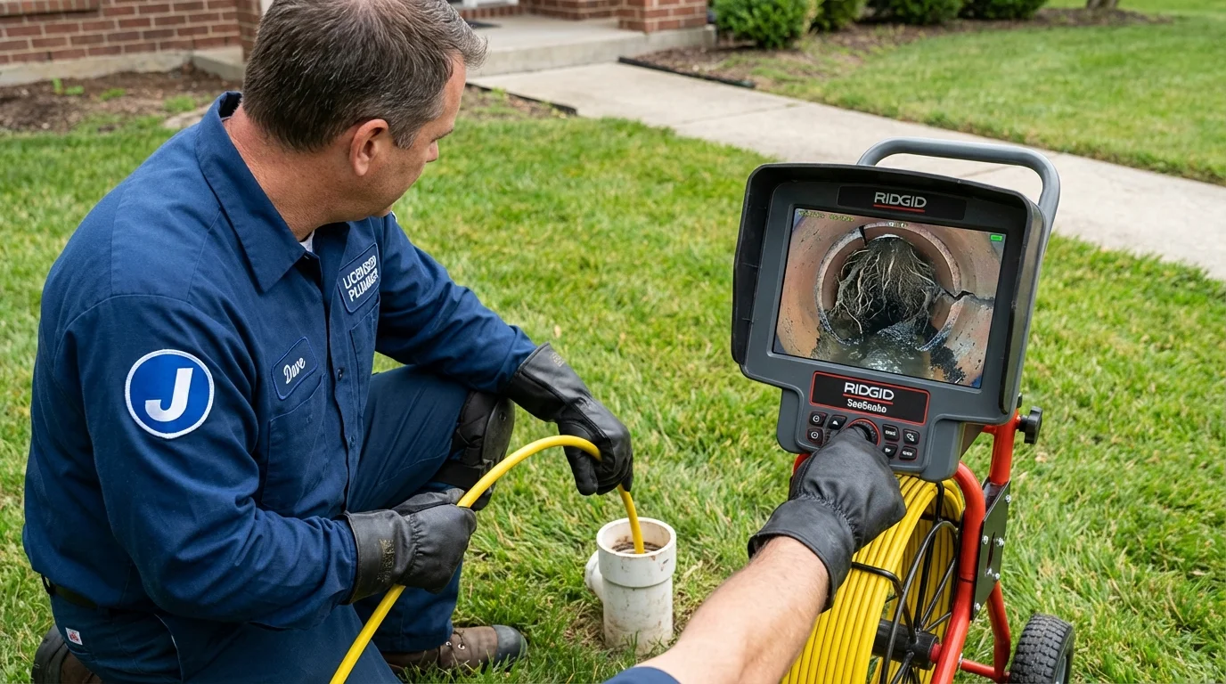 Sewer camera inspection being performed by Johns Plumbing LLC in Newmarket